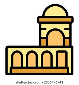 Rabat building icon outline vector. Africa building. Landscape modern color flat