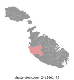 Rabat District map, administrative division of Malta. Vector illustration.
