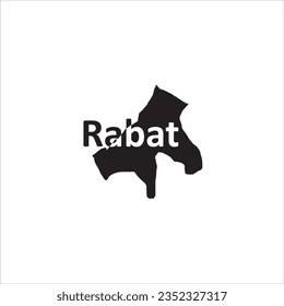 Rabat Marocco map and black lettering design on white background