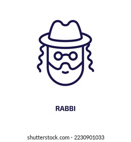 rabbi icon from religion collection. Thin linear rabbi, jewish, jew outline icon isolated on white background. Line vector rabbi sign, symbol for web and mobile