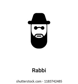 Rabbi icon vector isolated on white background, logo concept of Rabbi sign on transparent background, filled black symbol