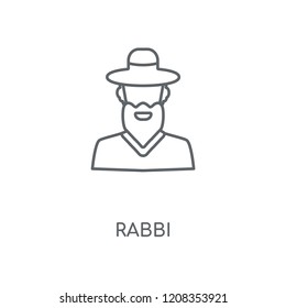 Rabbi linear icon. Rabbi concept stroke symbol design. Thin graphic elements vector illustration, outline pattern on a white background, eps 10.