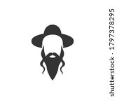 Rabbi silhouette vector on a white background