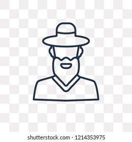 Rabbi vector outline icon isolated on transparent background, high quality linear Rabbi transparency concept can be used web and mobile