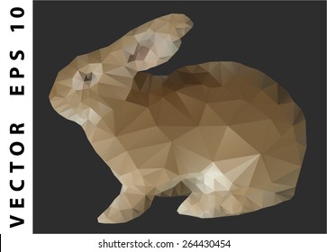 Rabbit. Abstract background in the style of Cubism. Easter wallpaper