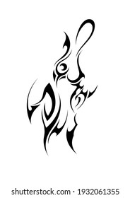rabbit abstract ethnic tattoo pill symbol sticker