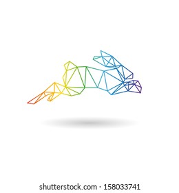 Rabbit abstract isolated on a white backgrounds, vector illustration