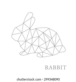 Rabbit abstract isolated on a white backgrounds, vector illustration
