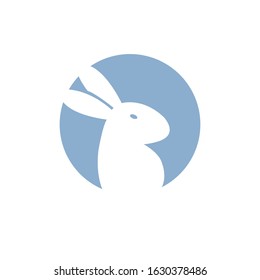 rabbit Abstract Logo design vector illustration isolated on white background
