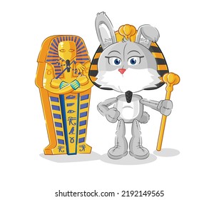 the rabbit ancient egypt cartoon. cartoon mascot vector