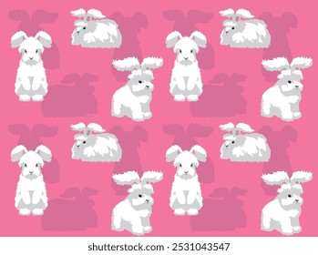 Rabbit Angora Cartoon Cute Seamless Wallpaper Background