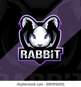Rabbit angry mascot logo esport design