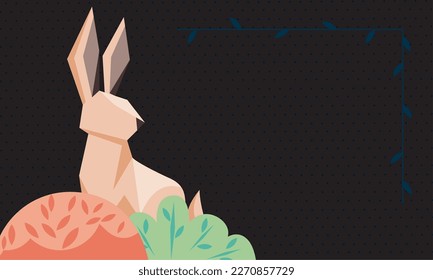 rabbit animal and bush scene