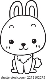 Rabbit animal cartoon doodle kawaii anime coloring page cute illustration drawing clip art character chibi manga comic