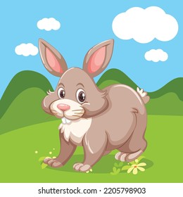 rabbit animal cartoon vector illustration