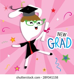 Rabbit Animal Congratulation New Graduate Cute Cartoon Vector