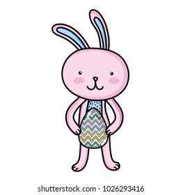 rabbit animal with egg easter to holiday celebration