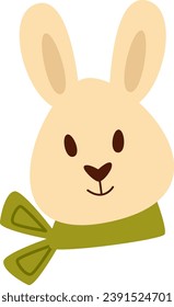 Ilustración del vector de la cara de animal de conejo