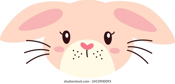 Rabbit Animal Face Vector Illustration