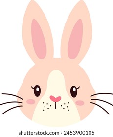 Ilustración vectorial facial de animal de conejo