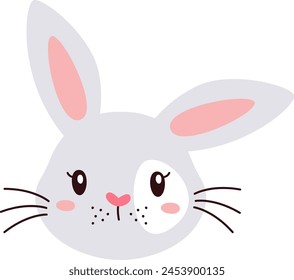 Ilustración vectorial facial de animal de conejo