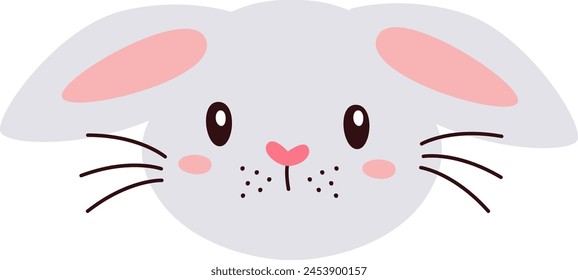 Rabbit Animal Face Vector Illustration