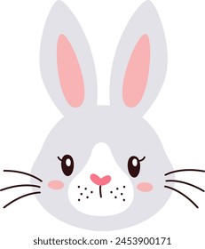 Rabbit Animal Face Vector Illustration