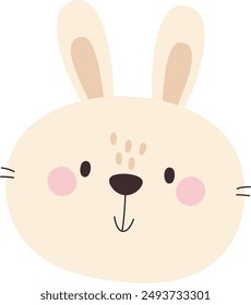 Rabbit Animal Face Vector Illustration