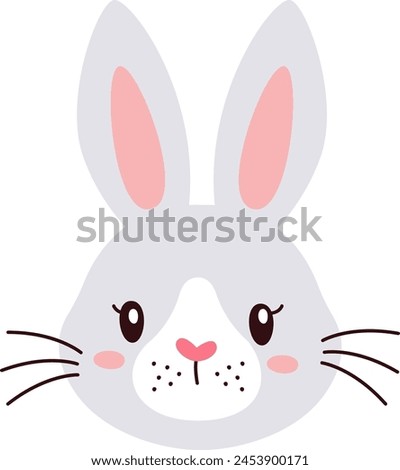 Rabbit Animal Face Vector Illustration