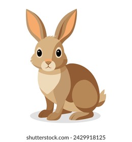 Rabbit Animal flat vector illustration.