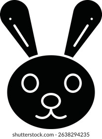 Rabbit animal glyph vector, icon, design