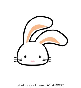 rabbit animal happy easter icon. Isolated and flat illustration. Vector graphic