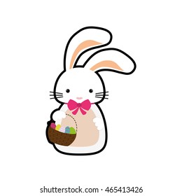 rabbit animal happy easter icon. Isolated and flat illustration. Vector graphic