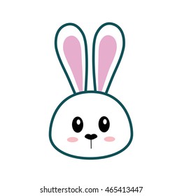 rabbit animal happy easter icon. Isolated and flat illustration. Vector graphic