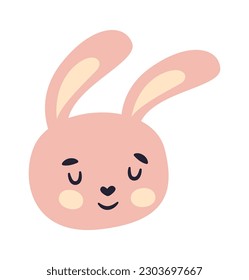 Rabbit Animal Head Vector Illustration