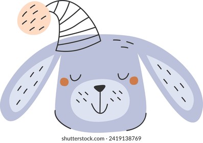 Rabbit Animal Head Vector Illustration