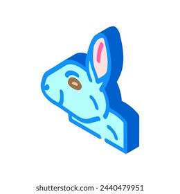 Kaninchen Tier isometrische Ikone Vektor. Kaninchen Tier Zeichen. Isolierte Symbol Illustration