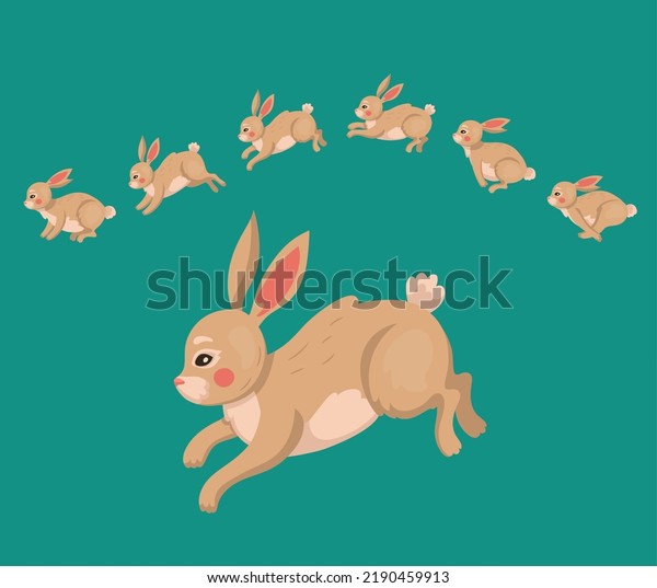 Rabbit Animal Jump Sequence Bunny Motion Stock Vector (Royalty Free ...