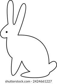 Rabbit Animal Lined Vector Illustration