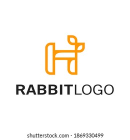 Rabbit animal logo design, vector graphic illustration