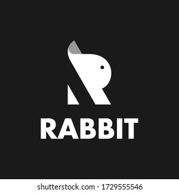 rabbit animal logo template design