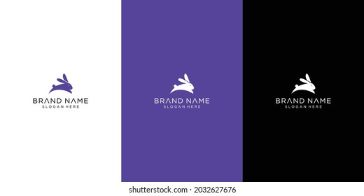 Rabbit animal logo template design