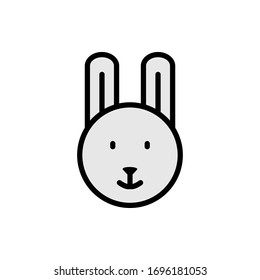 Rabbit animal outline color icon. Simple outline color vector elements of religious holiday for ui and ux, website or mobile application