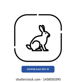 Rabbit, animal symbol vector icon
