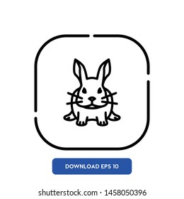 Rabbit, animal symbol vector icon
