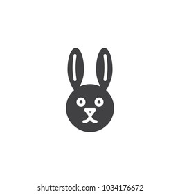 Rabbit animal vector icon. filled flat sign for mobile concept and web design. Hare head simple solid icon. Symbol, logo illustration. Pixel perfect vector graphics