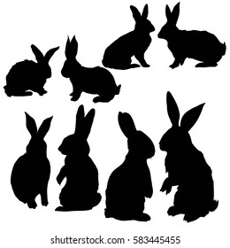 Similar Images, Stock Photos & Vectors of silhouette rabbit - vector ...