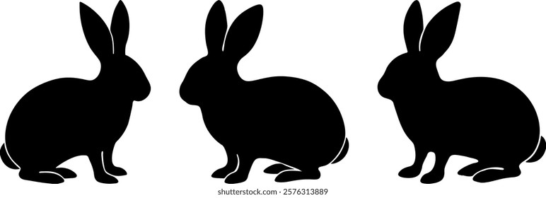 Rabbit animal vectors, Set of rabbit vector art, Animal vector illustration