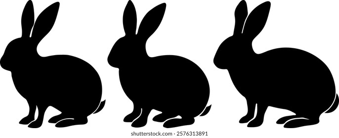 Rabbit animal vectors, Set of rabbit vector art, Animal vector illustration