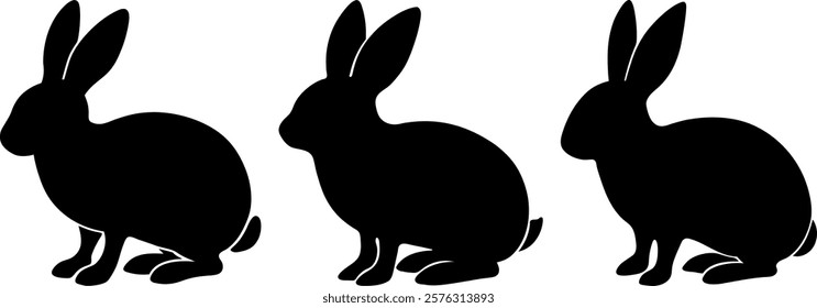 Rabbit animal vectors, Set of rabbit vector art, Animal vector illustration